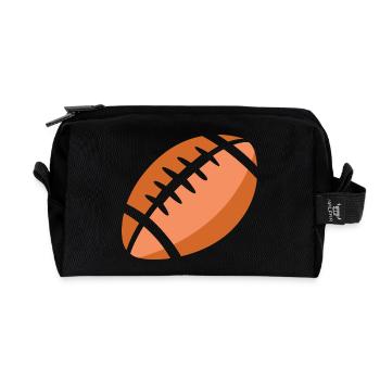 Symbole d’icône de football américain Logo Fan de sport de balle - Trousse de toilette en tissu recyclé - noir - Devant