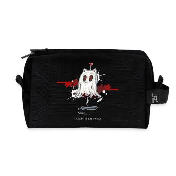 Catghost amoureux - Trousse de toilette en tissu recyclé - noir - Devant