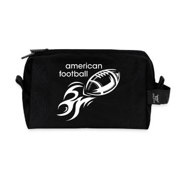 Football américain ballon Sport feu jeter icône - Trousse de toilette en tissu recyclé - noir - Devant