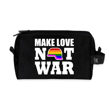 Make love not war - Recycelte Kulturtasche - Schwarz - Vorne