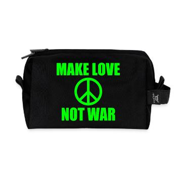 Make love not war - Recycelte Kulturtasche - Schwarz - Vorne