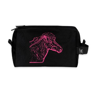 Pferd rosa pink - Recycelte Kulturtasche - Schwarz - Vorne