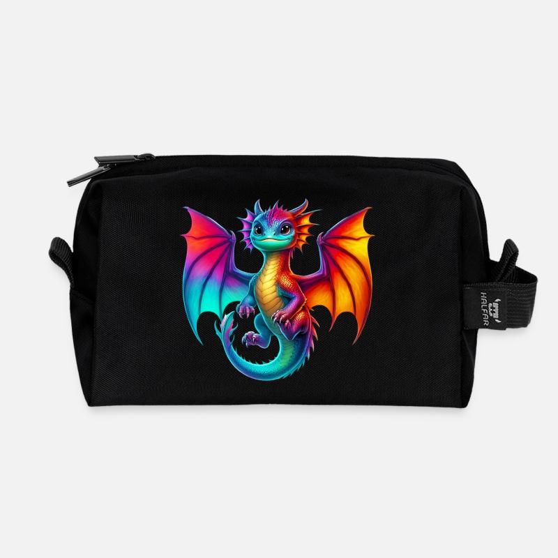 Drache - Recycelte Kulturtasche - Schwarz