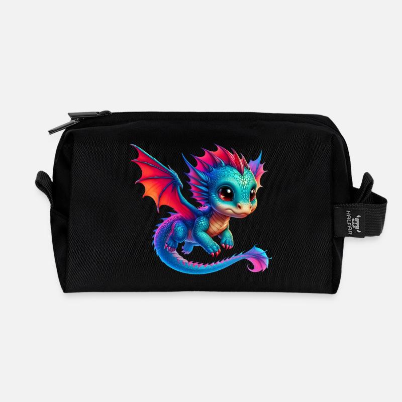 Drache - Recycelte Kulturtasche - Schwarz