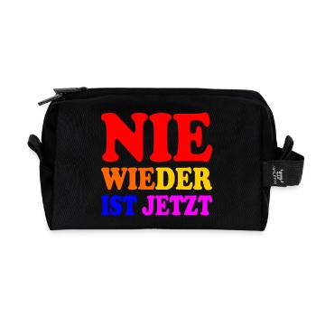 Plus jamais, c’est maintenant - Trousse de toilette en tissu recyclé - noir - Devant