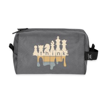 Schach retro Graffiti think Schachfiguren Symbol - Recycelte Kulturtasche - Anthrazit - Vorne