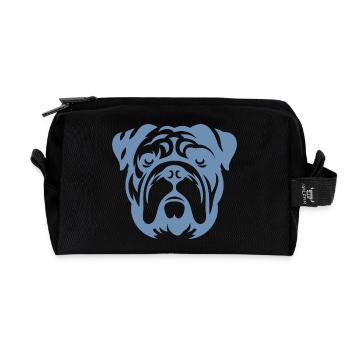 Bulldogge Hund Kopf Silhouette Minimalistisch - Recycelte Kulturtasche - Schwarz - Vorne