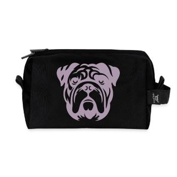 Bulldogge Hund Kopf Silhouette Minimalistisch - Recycelte Kulturtasche - Schwarz - Vorne