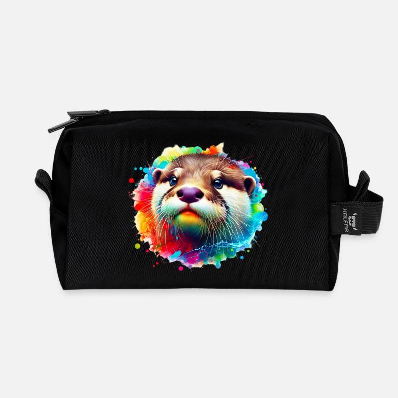 Otter - Recycelte Kulturtasche - Schwarz