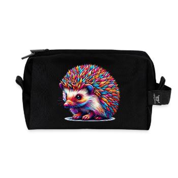 Igel - Recycelte Kulturtasche - Schwarz - Vorne