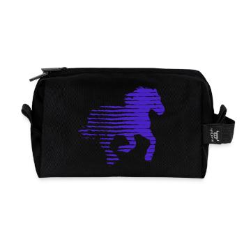 CHEVAL. POULE. COQ. ANIMAL. OISEAU. LICORNE. CONTE - Trousse de toilette en tissu recyclé - noir - Devant