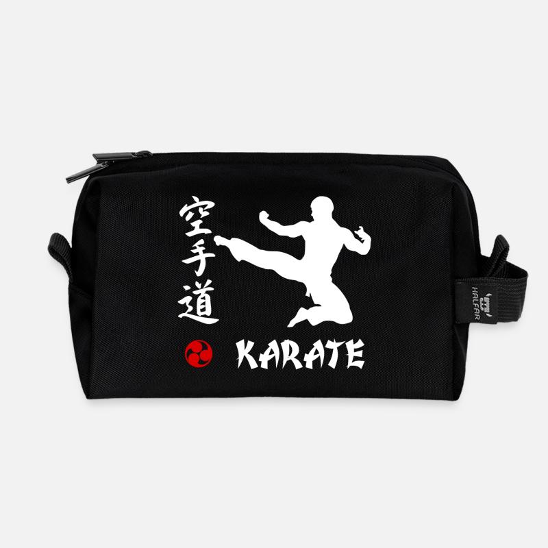 Karate weiss - Recycelte Kulturtasche - Schwarz