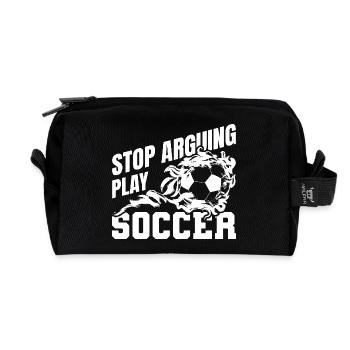 Hör auf zu streiten spiel Fußball - Recycelte Kulturtasche - Schwarz - Vorne