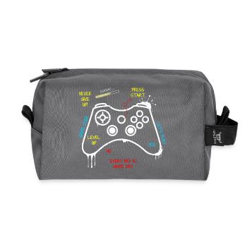 Gamer Controller Graffiti - Recycelte Kulturtasche - Anthrazit - Vorne
