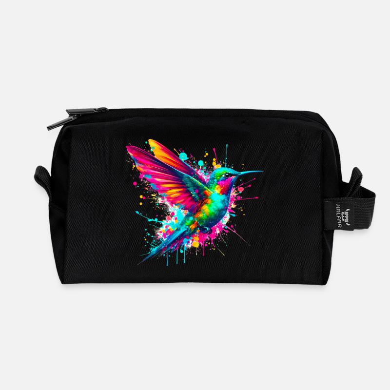 Kolibri - Recycelte Kulturtasche - Schwarz