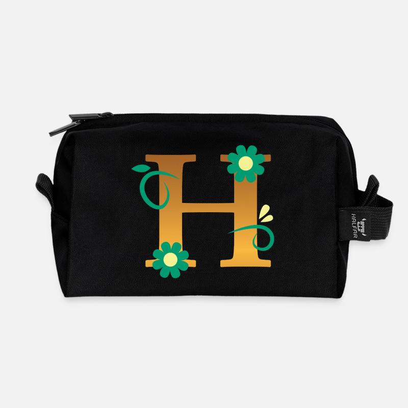 H - Recycelte Kulturtasche - Schwarz