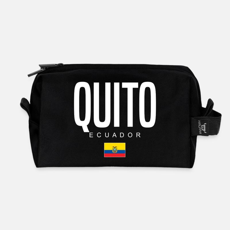 Quito Ecuador Ecuadorians - Recycled Toiletry Zip Bag - black