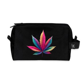 Cabbage leaf - Recycled Toiletry Zip Bag - black - Front