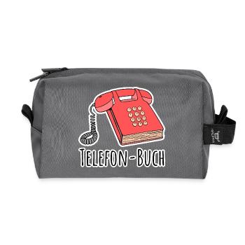 Telefon-Buch - Ein Buch das auch ein Telefon ist! - Recycelte Kulturtasche - Anthrazit - Vorne