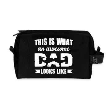 Best Dad in the World Gifts Father Christmas - Recycled Toiletry Zip Bag - black - Front