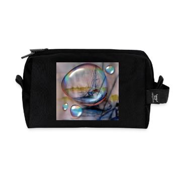 Sailing dream in the fog - Recycled Toiletry Zip Bag - black - Front