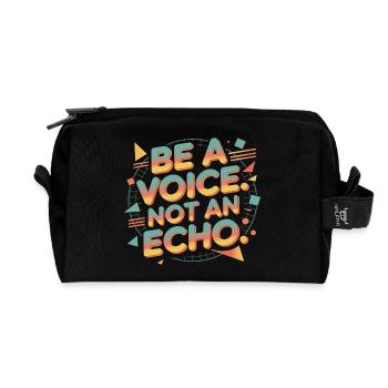 Be a Voice – Mutmacher Spruch im Retro Style - Recycelte Kulturtasche - Schwarz - Vorne