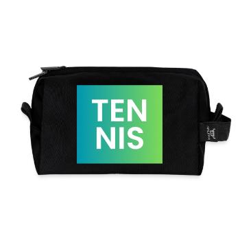 Typographie dégradée de tennis - Trousse de toilette en tissu recyclé - noir - Devant