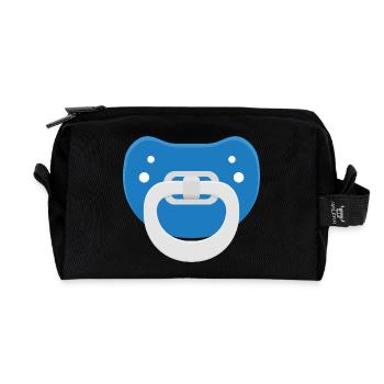 Blue pacifier - Recycled Toiletry Zip Bag - black - Front