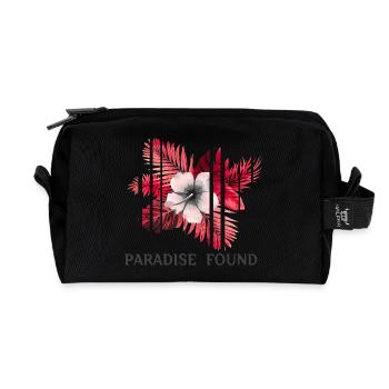 Paradise Found Hibiskus - Recycelte Kulturtasche - Schwarz - Vorne