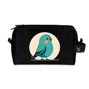 Kleiner grün-blauer Vogel - Recycelte Kulturtasche - Schwarz - Vorne