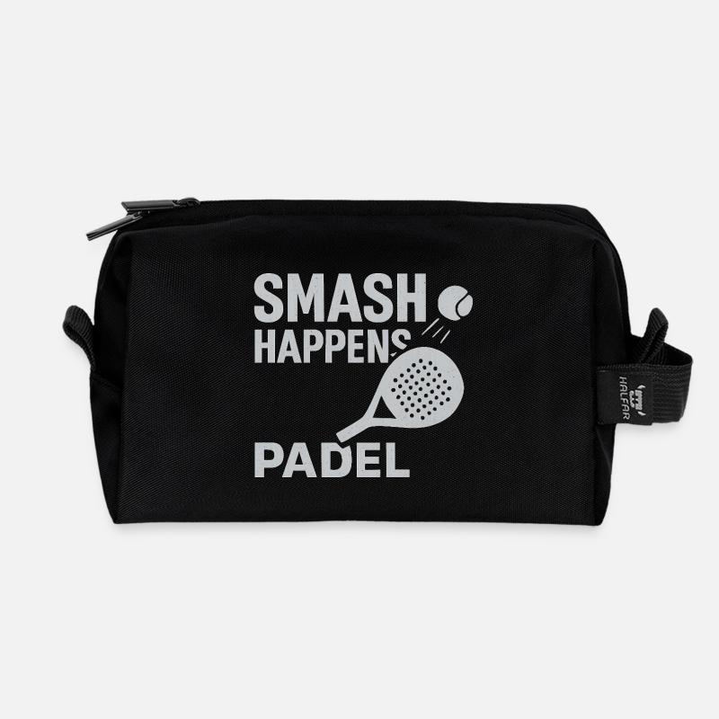 Smash Happens Padel - Recycelte Kulturtasche - Schwarz
