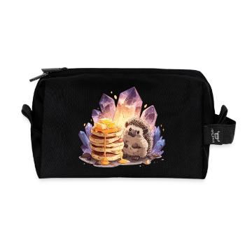 Pfannkuchen und Kristalle Hedgehog - Recycelte Kulturtasche - Schwarz - Vorne