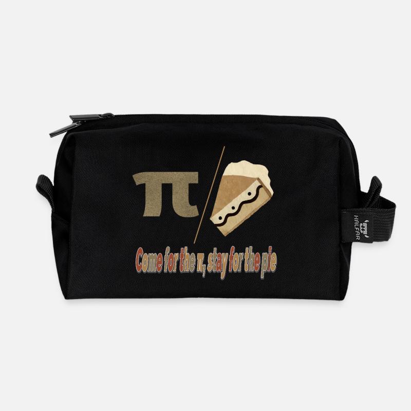 Pi Pie Pun Tee - Recycled Toiletry Zip Bag - black