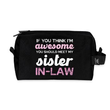 Sister-in-Law Spruch Shirt - Recycelte Kulturtasche - Schwarz - Vorne