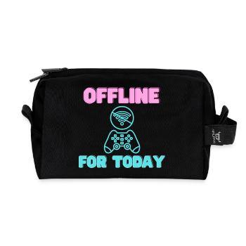 Hors ligne pour aujourd’hui Joueur Néon - Trousse de toilette en tissu recyclé - noir - Devant