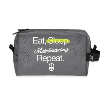 Manger-dormir-détecter les métaux – répéter - Trousse de toilette en tissu recyclé - anthracite - Devant