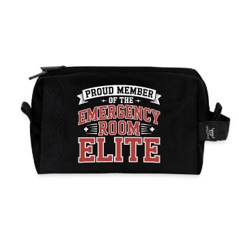 ER Nurse Proud Member Of The Emergency Nurse - Recycled Toiletry Zip Bag - black - Front