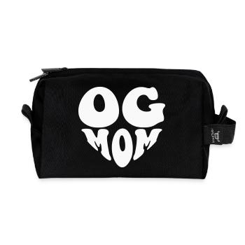 OG Mom – Herz-Logo (benutzerdefinierte Farbe) - Recycelte Kulturtasche - Schwarz - Vorne