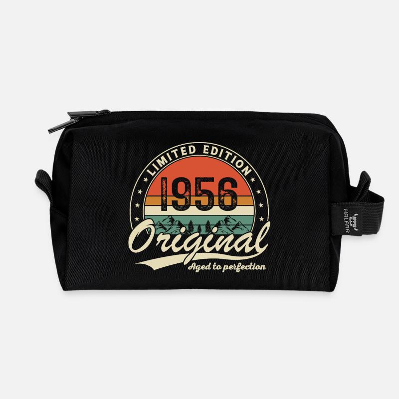 1956 Originelles Vintage-Geburtstagsgeschenk - Recycelte Kulturtasche - Schwarz