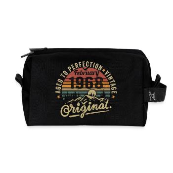 Février 1968, Anniversaire 1968 Février - Trousse de toilette en tissu recyclé - noir - Devant
