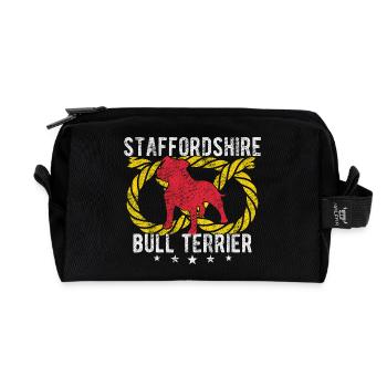 J’adore Staffordshire Bull Terrier, propriétaire de chien staffy - Trousse de toilette en tissu recyclé - noir - Devant