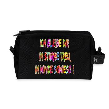 Hund_Treue Liebe Spruch Hundeliebe - Recycelte Kulturtasche - Schwarz - Vorne