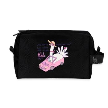 Who needs valentines day? - Recycled Toiletry Zip Bag - black - Front