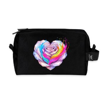 Kristallherz Regenbogenfusion - Recycelte Kulturtasche - Schwarz - Vorne