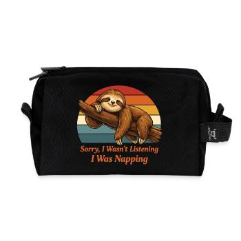 Lazy Sloth Shirt I Was Napping Funny - Recycelte Kulturtasche - Schwarz - Vorne