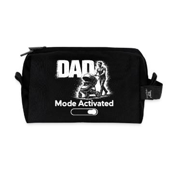 Dad Mode Activated Shirt New Dad Baby Stroller - Recycled Toiletry Zip Bag - black - Front