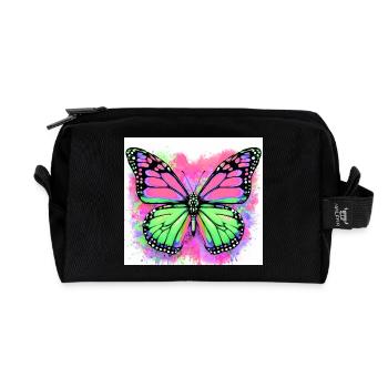 Schmetterling - Recycelte Kulturtasche - Schwarz - Vorne