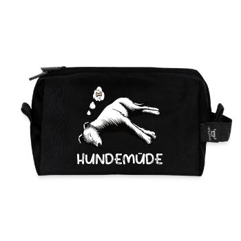 Hundemüde Irischer Wolfshund Wolfshundbesitzer - Recycelte Kulturtasche - Schwarz - Vorne
