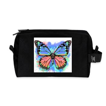 Schmetterling - Recycelte Kulturtasche - Schwarz - Vorne