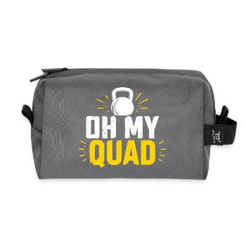 Oh My Quad Kettlebell Kraft - Recycelte Kulturtasche - Anthrazit - Vorne